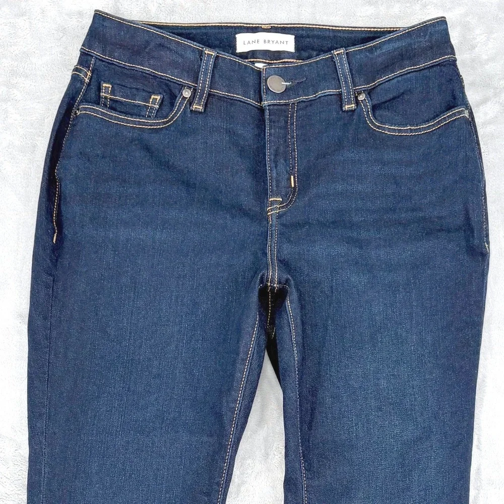 Lane Bryant Jeans Womens 12P‎ (29x27) Blue Dark Wash Skinny Denim Petite Stretch